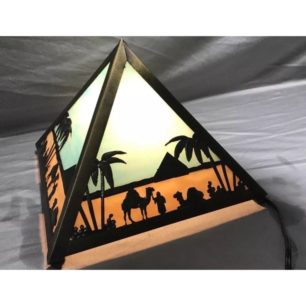Meyda Tiffany Collectable Slag Glass Pyramid Lamp